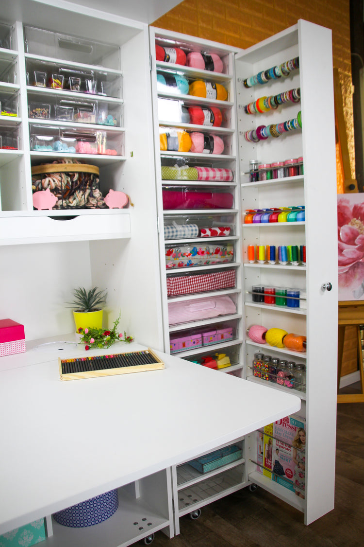 BrandBox Garnrollenregal 2er-Set (Schiebetüren) - The Brand Box Handel & Vertrieb GmbH