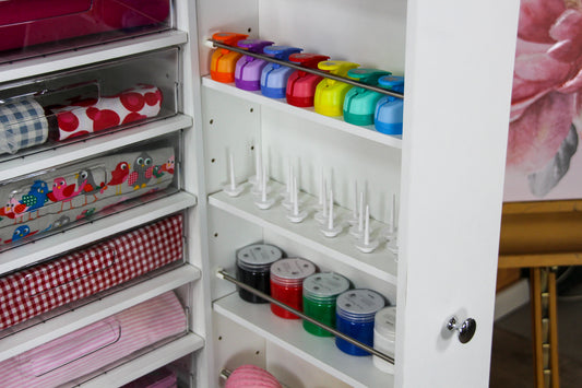 BrandBox Garnrollenregal 2er-Set (Schiebetüren) - The Brand Box Handel & Vertrieb GmbH