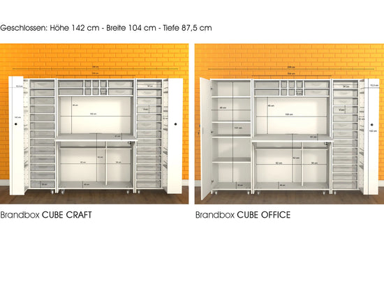 BrandBox CUBE CRAFT / CUBE OFFICE - Bastelschrank / Homeoffice kompakt - The Brand Box Handel & Vertrieb GmbH